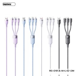 Cáp sạc nhanh 15W 3 đầu rút Remax RC-C151 và Hoco X76 Dài 1m 7