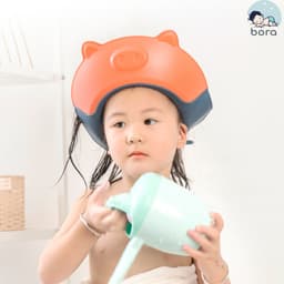 Mũ gội đầu chắn nước vương miện cho bé nhựa PP, có thể điều chỉnh vòng đầu 4