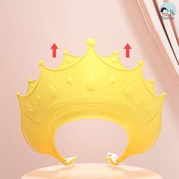 Mũ gội đầu chắn nước vương miện cho bé nhựa PP, có thể điều chỉnh vòng đầu 6