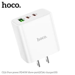 Cốc sạc nhanh 40W Hoco C126 (2USB + 1 Type-c) và 20W Hoco C104A 5