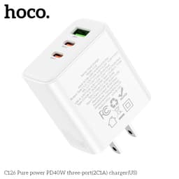 Cốc sạc nhanh 40W Hoco C126 (2USB + 1 Type-c) và 20W Hoco C104A 6