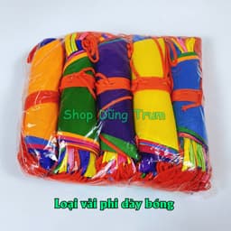 Cờ dây tam giác 10m, cờ đuôi nheo treo trang trí chất liệu vải phi bóng 5