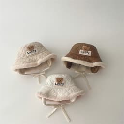 Mũ bucket lót lông mềm mịn kèm bịt tai cho bé trai và bé gái 1- 4 tuổi chuẩn loại 1 5
