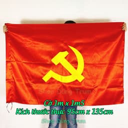 Cờ Đảng vải Sa Tanh chịu nắng mưa tốt đầy đủ kích thước 2