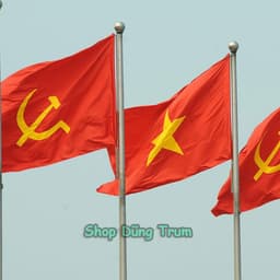 Cờ Đảng vải Sa Tanh chịu nắng mưa tốt đầy đủ kích thước 3