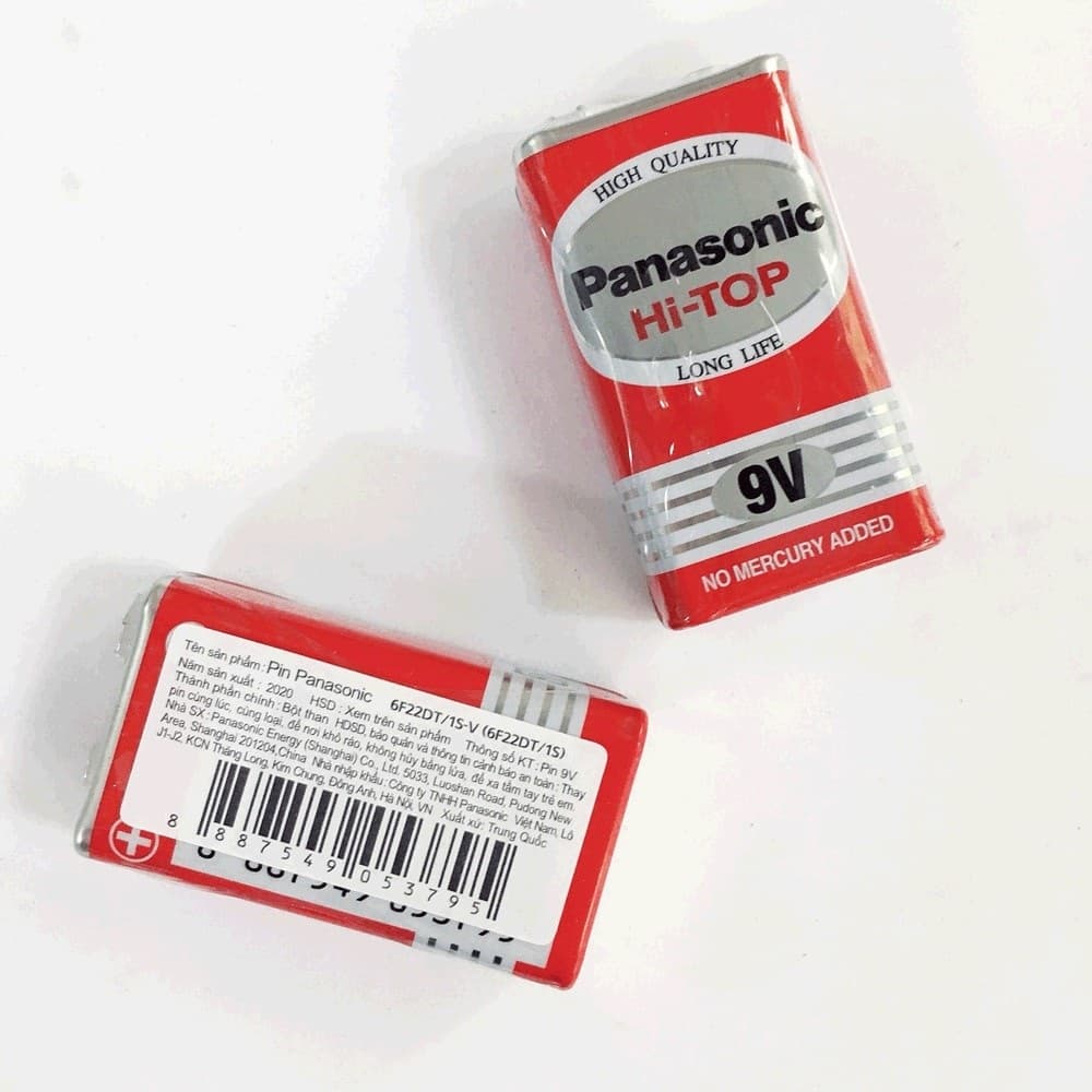 Pin vuông 9V 500mAh Panasonic và Pin 9V rẻ đủ hiệu. LKP
