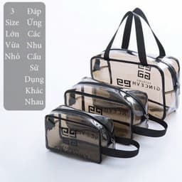 Sét 3 Túi Trong Suốt Đựng Đồ Mỹ Phẩm Đi Du Lịch Thời Trang 6