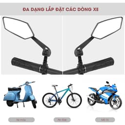 Gương chiếu hậu xe đạp, xe điện chất lượng, Gương xe đạp thể thao siêu trong và góc nhìn rộng - GX04 5