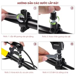 Gương chiếu hậu xe đạp, xe điện chất lượng, Gương xe đạp thể thao siêu trong và góc nhìn rộng - GX04 4