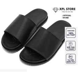 Dép quai chéo da bò cao cấp thời trang nam đế pu 2 lớp chống đau chân cao 3cm H4 5