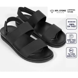 Dép quai chéo da bò cao cấp thời trang nam đế pu 2 lớp chống đau chân cao 3cm H4 4