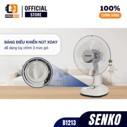 Quạt bàn Senko B1213 nút vặn 40W, lồng sắt 30cm nhỏ gọn 3 cấp độ gió mạnh bảo hành 24 tháng 8