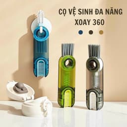 Cọ Vệ Sinh Đa Năng 3 in 1: Dụng Cụ Làm Sạch Cốc, Bình Sữa, Bình Nước và Bài Chải Khe Hở Xoay 360° 1