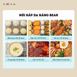 Nồi Hấp Điện 3 Tầng Bear DZG-P20W7, 21Lit - 1200w, Chiên Nướng Hấp Đa Năng, Hàng Chính Hãng 7