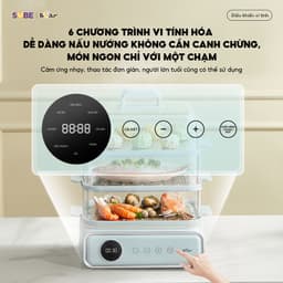 Nồi Hấp Điện 3 Tầng Bear DZG-P20W7, 21Lit - 1200w, Chiên Nướng Hấp Đa Năng, Hàng Chính Hãng 6