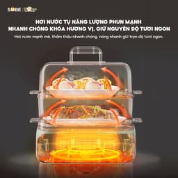 Nồi Hấp Điện 3 Tầng Bear DZG-P20W7, 21Lit - 1200w, Chiên Nướng Hấp Đa Năng, Hàng Chính Hãng 5