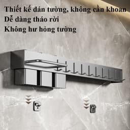 Giá treo dao nhà bếp SHINNY Giá để dao kéo dụng cụ nhà bếp treo tường bằng thép carbon kèm ống đựng đũa thanh treo khăn 9