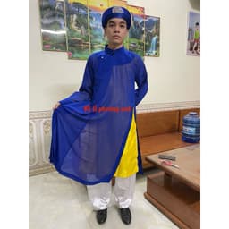 FREESIP cả 1 bộ ( áo 2 lớp, khăn xếp, quần ) áo the quan họ áo dài xanh đen 2 lớp nam nữ cực đẹp hàng loại 1 5