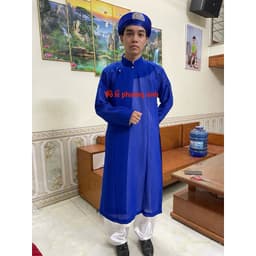 FREESIP cả 1 bộ ( áo 2 lớp, khăn xếp, quần ) áo the quan họ áo dài xanh đen 2 lớp nam nữ cực đẹp hàng loại 1 3