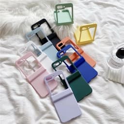 [CÓ SẴN] Nhiều màu - Ốp Z Flip7 - Flip6 - Flip4 - Flip5 5G màu pastel xinh xắn dây mây nhũ kèm thanh bảo vệ bản lề 8