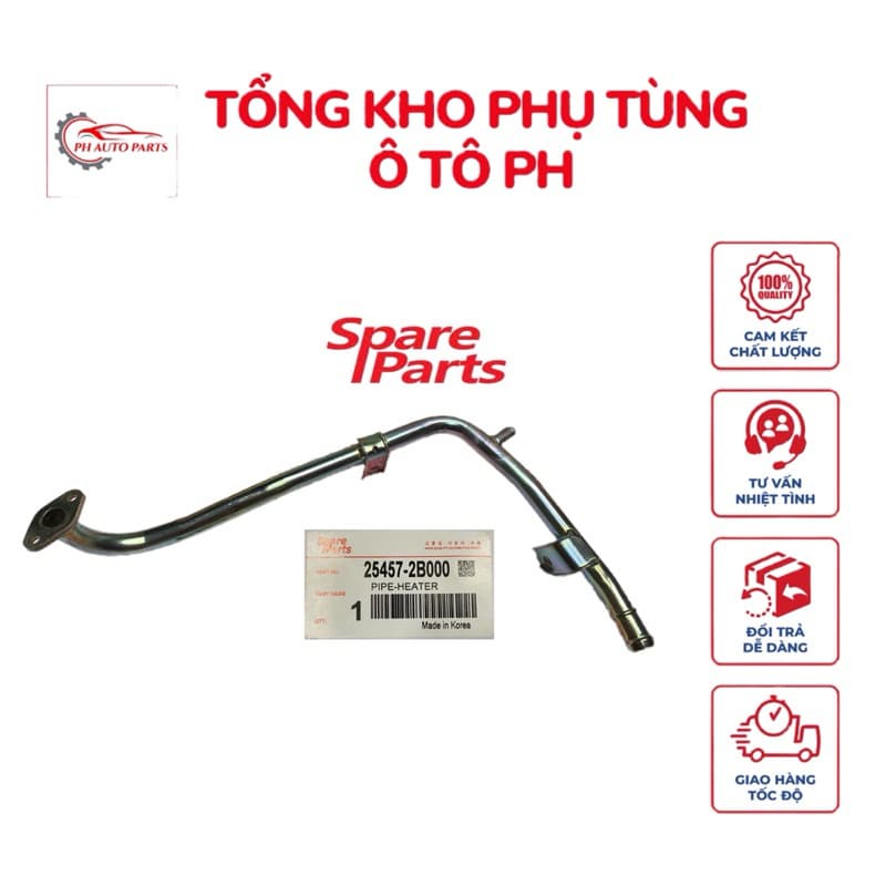 254572B000 ống nước chính , ống nước thân máy Korea  Forte ,K3,Carent,Seltos,I30,Accent,Verna....