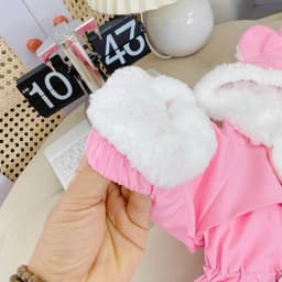 Áo Khoác Gió Parka Lót Lông Cho Bé Gái, Mẫu Tai Thỏ Dễ Thương Hàng VNXK 6