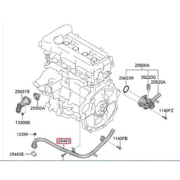 254572B000 ống nước chính , ống nước thân máy Korea  Forte ,K3,Carent,Seltos,I30,Accent,Verna.... 8