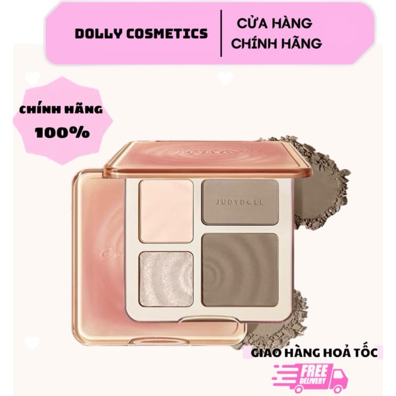 [JUDYDOLL]Bảng Phấn Tạo Khối JUDYDOLL Highlight Bắt Sáng Tự Nhiên Lâu Trôi Chống Nước