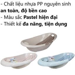 Thau Tắm Trẻ Em VIỆT NHẬT HOKORI 2201/02, Chậu Tắm Cho Bé Sơ Sinh Hàng Cao Cấp - DOMUS 2