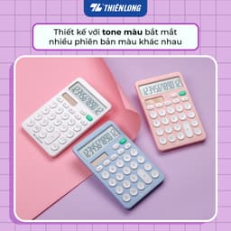 Máy tính văn phòng Thiên Long Flexio CAL-008 - Màn hình LCD 12 số, dùng pin và năng lượng mặt trời 2