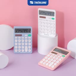 Máy tính văn phòng Thiên Long Flexio CAL-008 - Màn hình LCD 12 số, dùng pin và năng lượng mặt trời 1