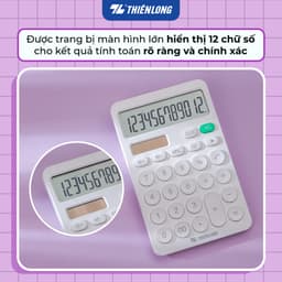 Máy tính văn phòng Thiên Long Flexio CAL-008 - Màn hình LCD 12 số, dùng pin và năng lượng mặt trời 3