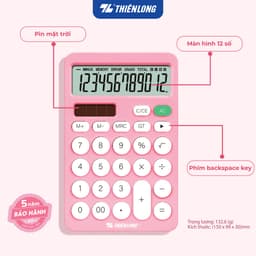 Máy tính văn phòng Thiên Long Flexio CAL-008 - Màn hình LCD 12 số, dùng pin và năng lượng mặt trời 7