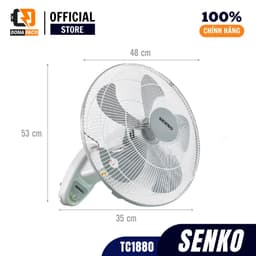 Quạt treo tường Senko TC1883 công nghiệp công xuất mạnh 75W 5 cánh 3 cấp gió bảo hành 24 tháng 3