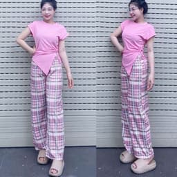 Đồ Bộ Bigsize Nữ Thun Gân Quần Ống Rộng Suông - Đồ Mặc Nhà Nữ Vải Đũi Xốp Thoáng Mát ESHOP DB368 8