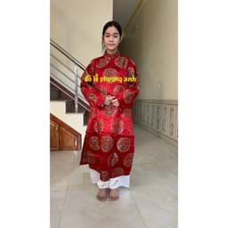 FREESIP ÁO DÀI MỪNG THỌ, áo dài nam nữ gấm thượng hải hoa văn cao cấp 7