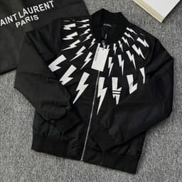 Áo khoác Bomber hình tia sét, chất gió 2 lớp mềm ấm, dáng Unisex 40-65kg 9