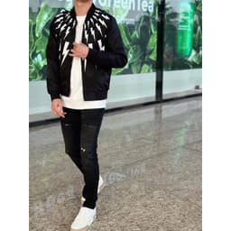 Áo khoác Bomber hình tia sét, chất gió 2 lớp mềm ấm, dáng Unisex 40-65kg 5