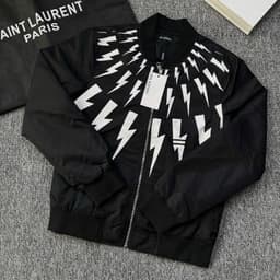Áo khoác Bomber hình tia sét, chất gió 2 lớp mềm ấm, dáng Unisex 40-65kg 1