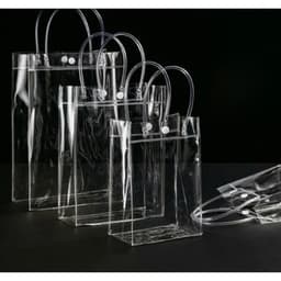 Sỉ 10--- Túi xách mua sắm bằng nhựa PVC trong suốt chống  đựng qua thấm nước cao cấp tiện lợi, Suốt Bảo Vệ Môi Trường 2