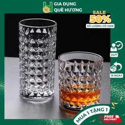 Cốc Thủy Tinh Pha Lê Ly Thủy Tinh Hàng Cao Cấp Dung Tích 230ml 260ml Dày Dặn MC64 2