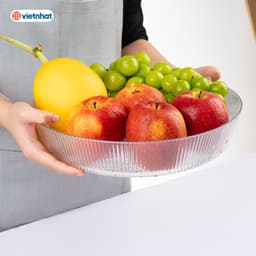 Khay Tròn, Mâm Nhựa Việt Nhật 5630 Đựng Trái Cây, Rau Củ, Đồ Trang Trí - DOMUS 5