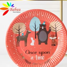 Set 10 cốc, đĩa và ống hút họa tiết chủ đề gấu nâu trang trí sinh nhật 8
