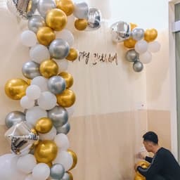 RÈM VẢI VOAN TRẮNG may sẵn làm phông trang trí sinh nhật 2