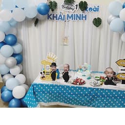 RÈM VẢI VOAN TRẮNG may sẵn làm phông trang trí sinh nhật 3
