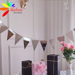 Dây cờ tam giác ánh kim trang trí sinh nhật 5