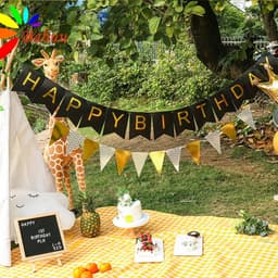 Dây cờ tam giác ánh kim trang trí sinh nhật 7