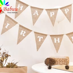 Dây chữ Happy Birthday bằng vải bố phong cách Hàn Quốc 2