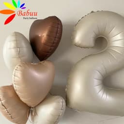 Bong bóng số tuổi, số tuổi dạ tone be phong cách Hàn Quốc trang trí sinh nhật 4