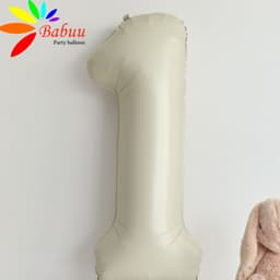 Bong bóng số tuổi, số tuổi dạ tone be phong cách Hàn Quốc trang trí sinh nhật 5
